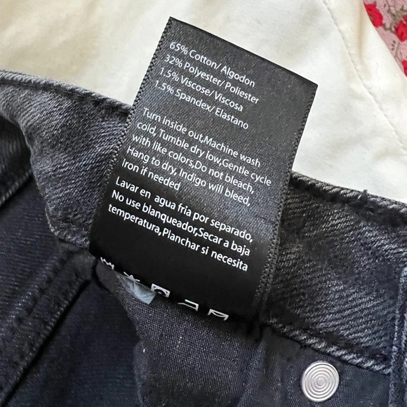 Risen Rhinestone Charcoal Straight Distressed Jean - Size 1/25 - Picture 14 of 14